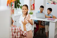 Students collaborating on fun presentation topics in a creative classroom setting, showcasing engaging and interactive learning ideas.